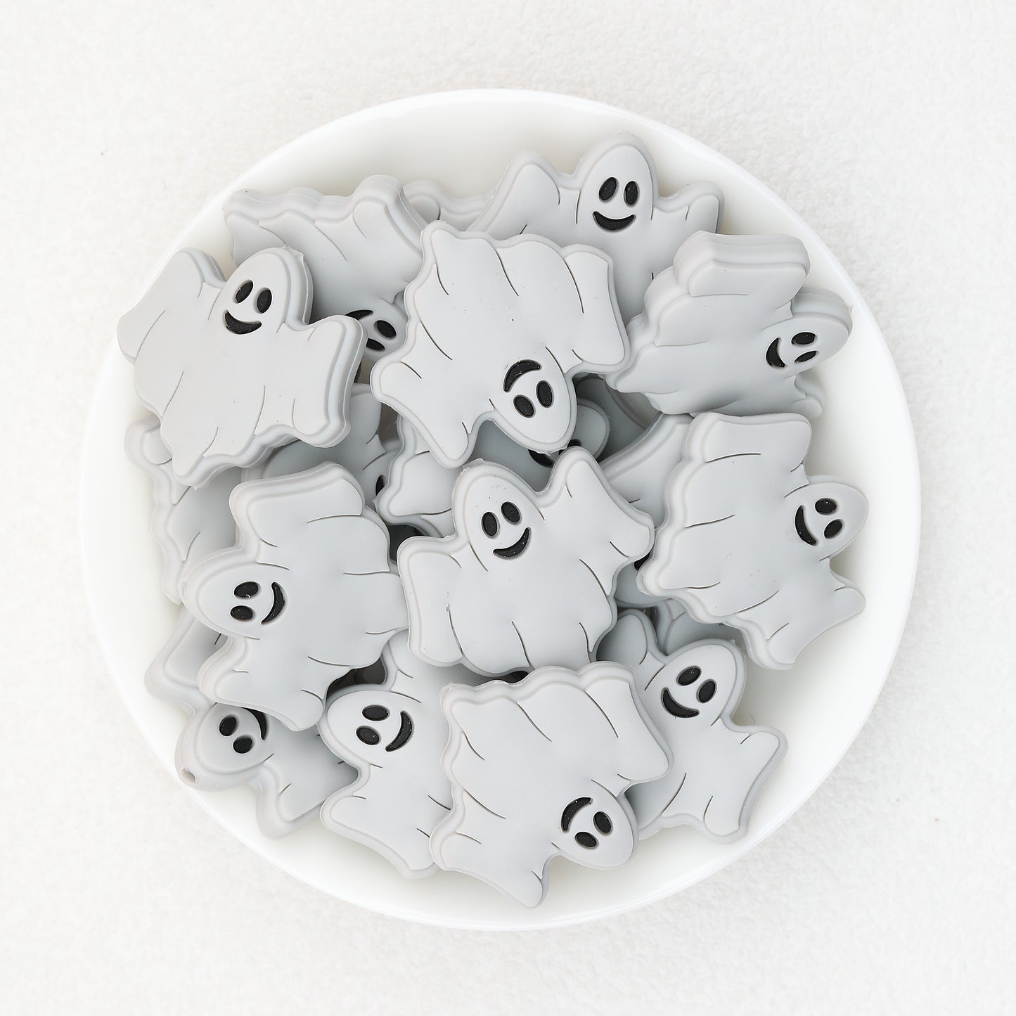 Halloween Multicolor Ghost Silicone Focal Beads 20pcs 4