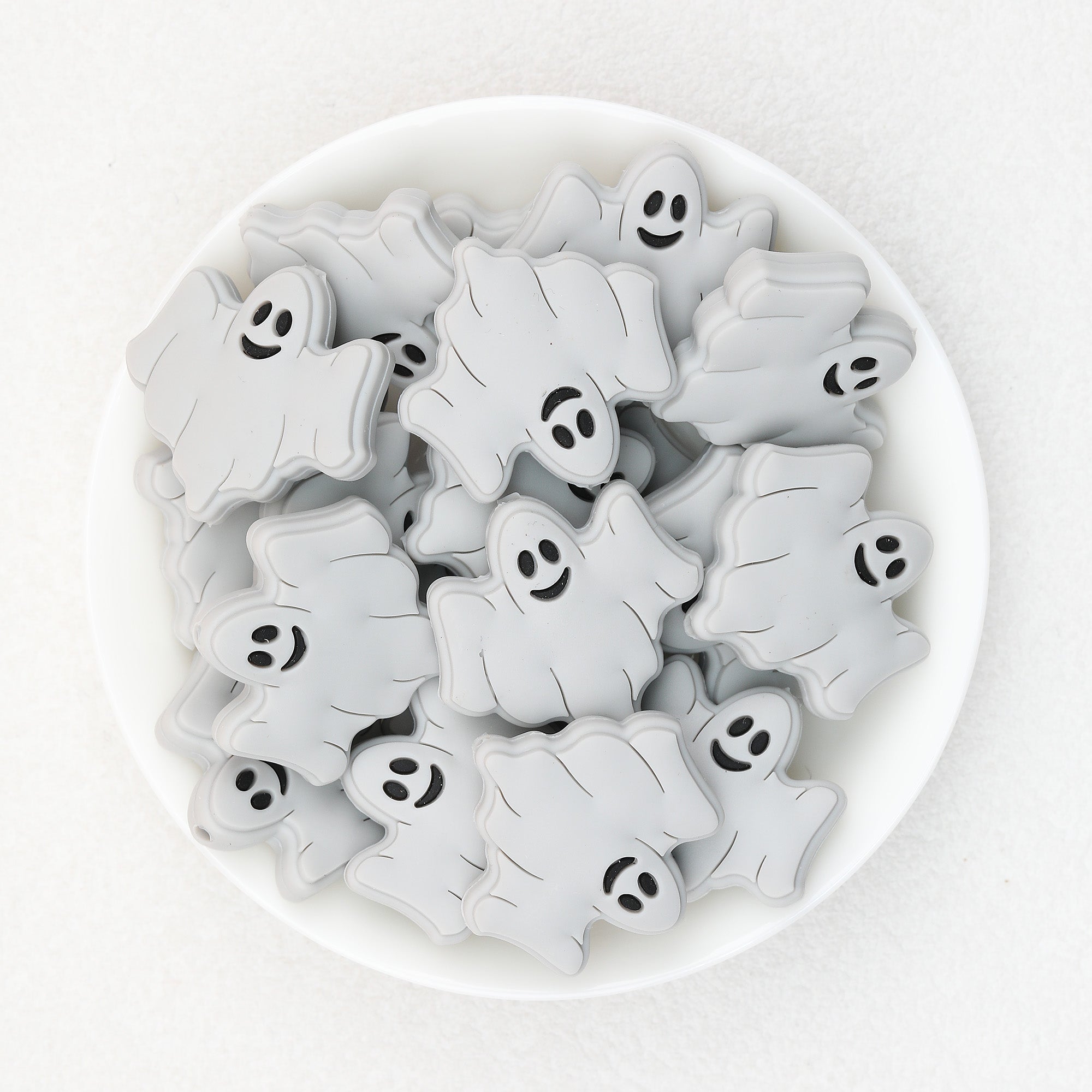 Halloween Multicolor Ghost Silicone Focal Beads 20pcs 4