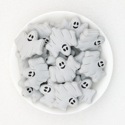 Halloween Multicolor Ghost Silicone Focal Beads 20pcs 4