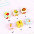 Burger Fries Printed Acrylic Square Beads 14mm Diagonal Hole 10pcs 6