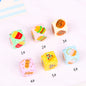 Burger Fries Printed Acrylic Square Beads 14mm Diagonal Hole 10pcs 6