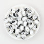 15mm Black and White Patterned Silicone Round Beads 50pcs 3