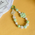 Acrylic Beaded Flower Keychain Pastel Colors Elegant Floral Charm 8