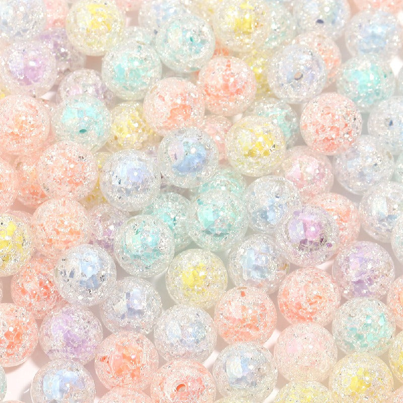 Crackle Round Acrylic Beads 16mm Pastel Mixed Colors 10pcs 8