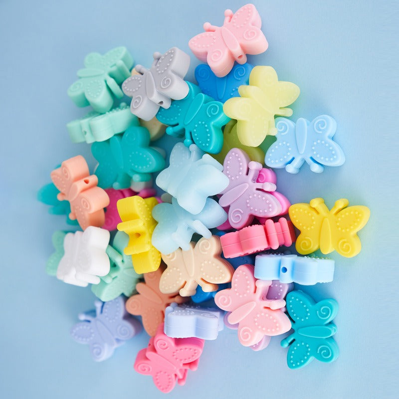 Silicone Focal Beads Butterfly Embossed Wings 20pcs 5
