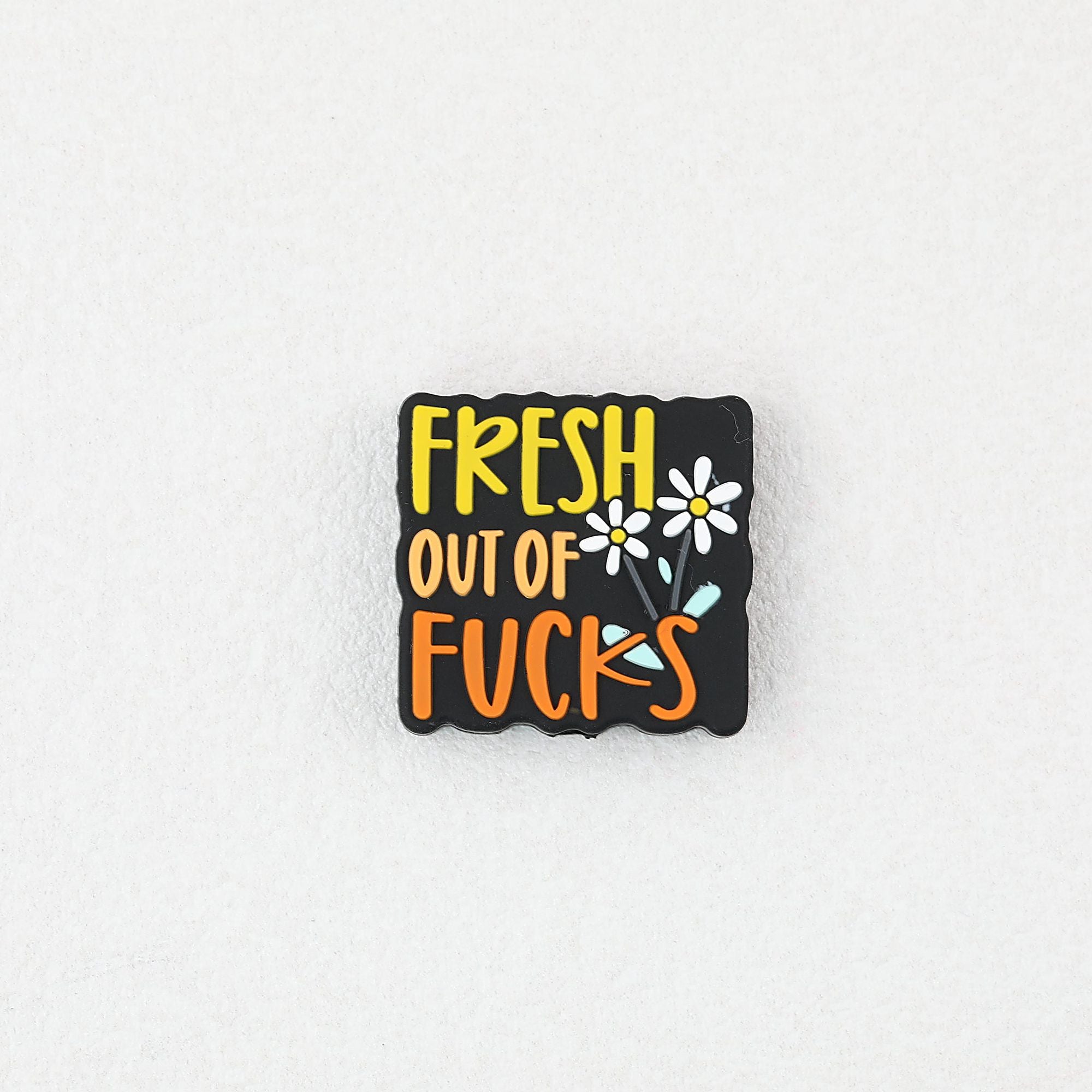 Fresh Out Of Fucks Silicone Focal Beads Rectangular 20pcs