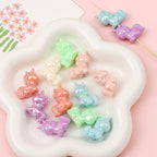 Painted Unicorn Acrylic Beads 25x26mm Pastel Iridescent Shine 4pcs 3