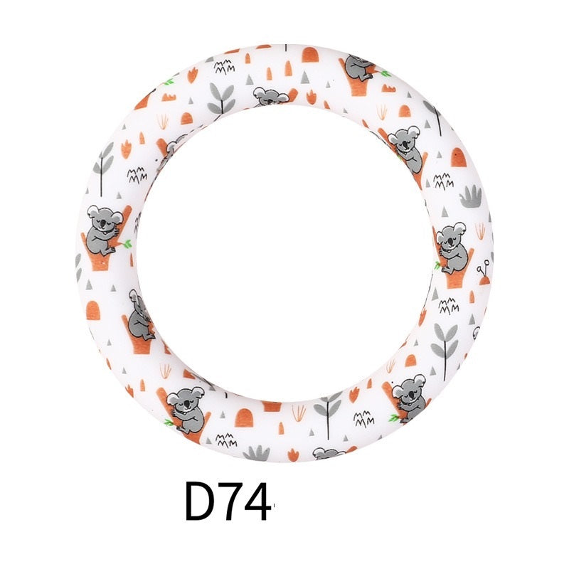 65mm Silicone Beads Printed Designs Vibrant Colors 33