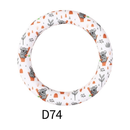 65mm Silicone Beads Printed Designs Vibrant Colors 33