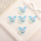 Cute Gradient Heart Shape Acrylic Beads with Bunny Prints 20pcs 7