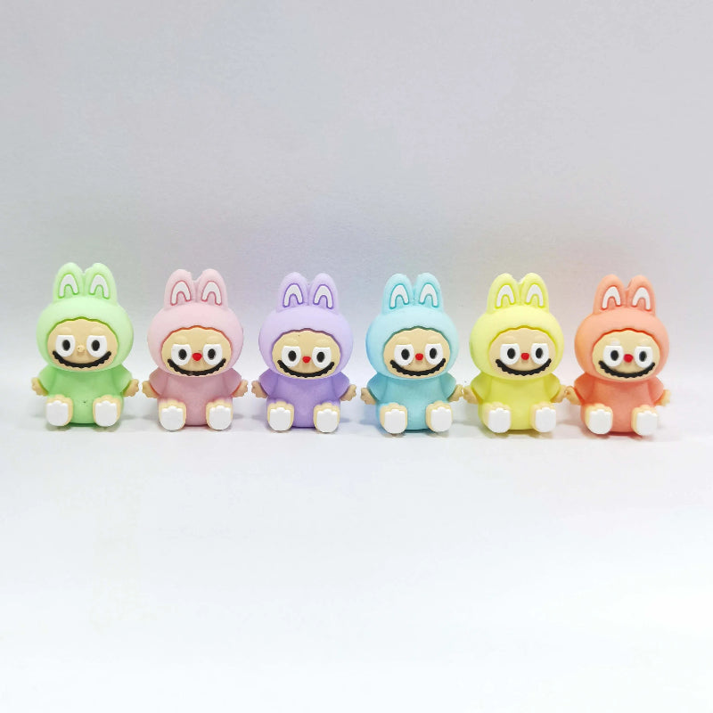 Silicone 3D Focal Beads Bunny Character Sitting Pose 20pcs