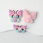 3D Big Eye Colorful Butterfly Silicone Focal Beads 20pcs