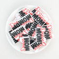 Dance Mom silicone focal beads Wholesale, Ballet Silhouette Red Script Black White