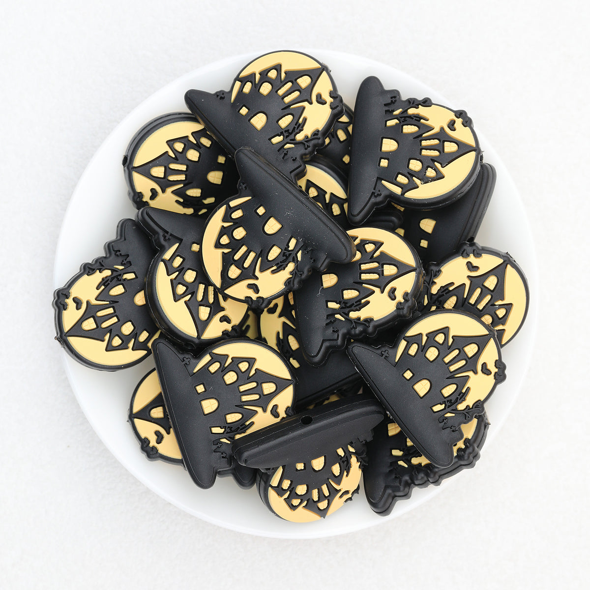 Halloween Round Haunted Castle Silicone Focal Beads 20pcs 2