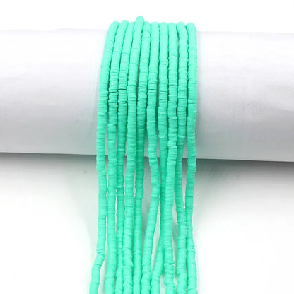 Flat Clay Beads 4mm Solid Color Polymer Disc 10strands 7