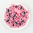Colorful 3D Animal Monster Silicone Focal Beads 20pcs - Pink