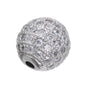 Fancy Zirconia Paved Round Brass Beads 14mm 5pcs 6