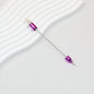 Beadable Double Head Point Drill Nail Tool Metal Handle 12.2cm - Purple