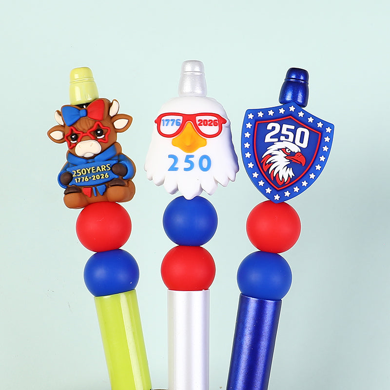 USA 250th Anniversary Silicone Focal Beads Patriotic Shapes 3D 20pcs 7