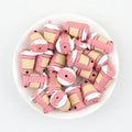 3D Pink Coffee Cup Silicone Focal Beads 20Pcs  2