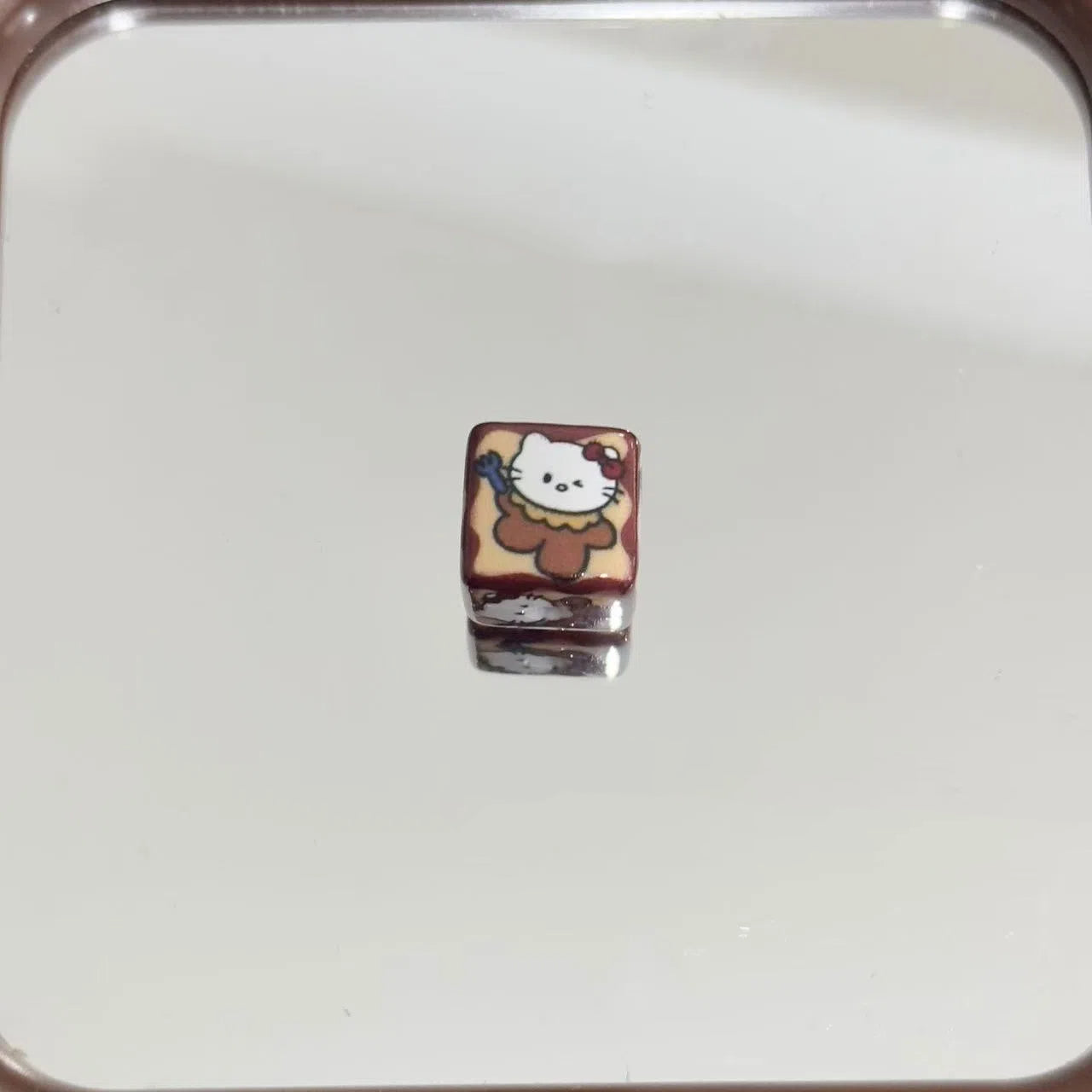 Hello Kitty Printed Acrylic Square Beads 14mm Chestnut Theme 10pcs 4