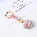 Diamond Encrusted Crystal Heart Keychain Alloy Multiple Colors 10
