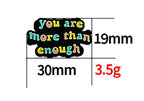 Silicone Focal Beads You Are More Than Enough Bold Black Background 2