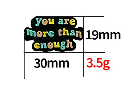 Silicone Focal Beads You Are More Than Enough Bold Black Background 2