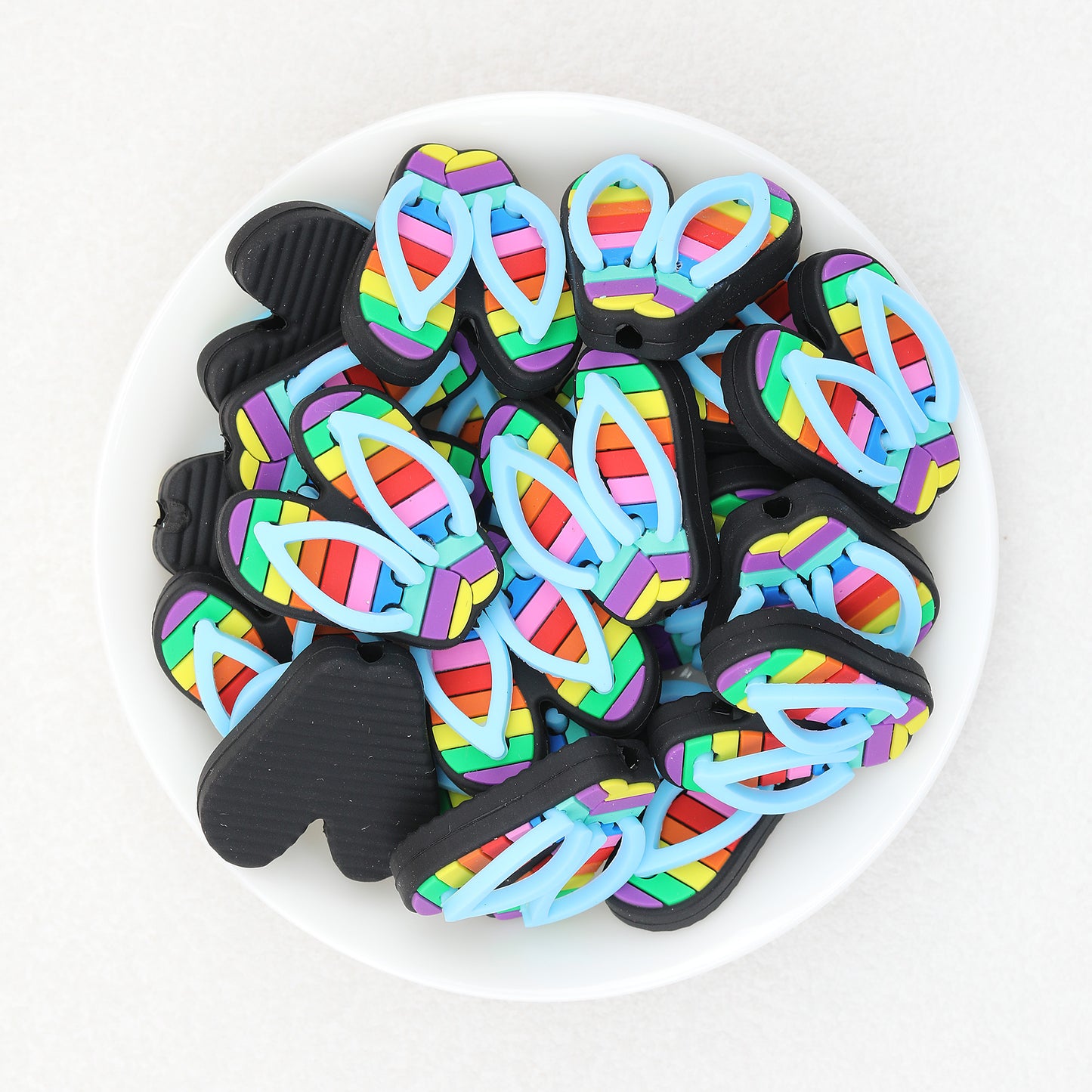 Colorful Flip Flops 3D Silicone Focal Beads 20 pcs 4