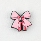 Pink Bow Ballet Shoe Silicone Focal Beads 20pcs - Pink