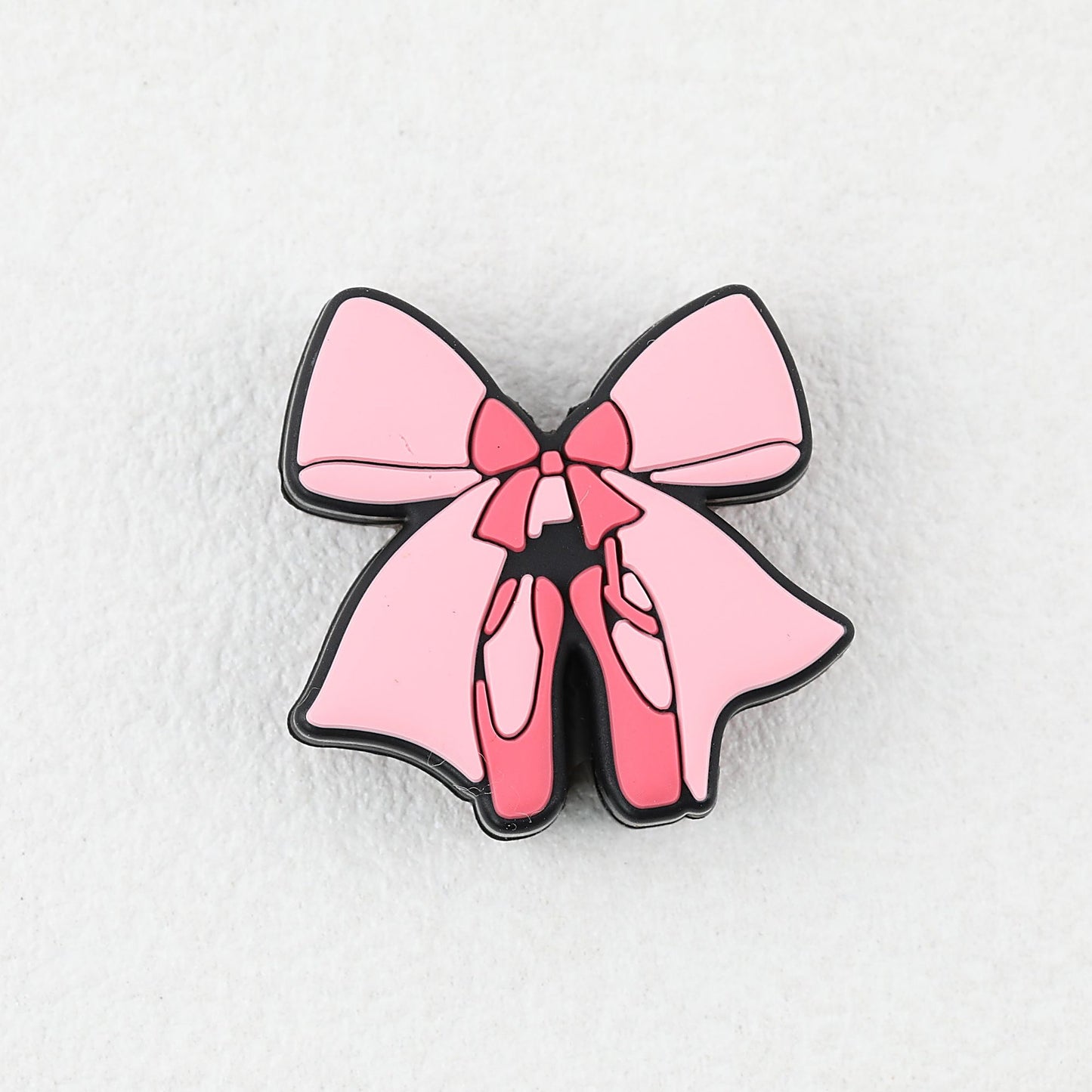 Pink Bow Ballet Shoe Silicone Focal Beads 20pcs - Pink