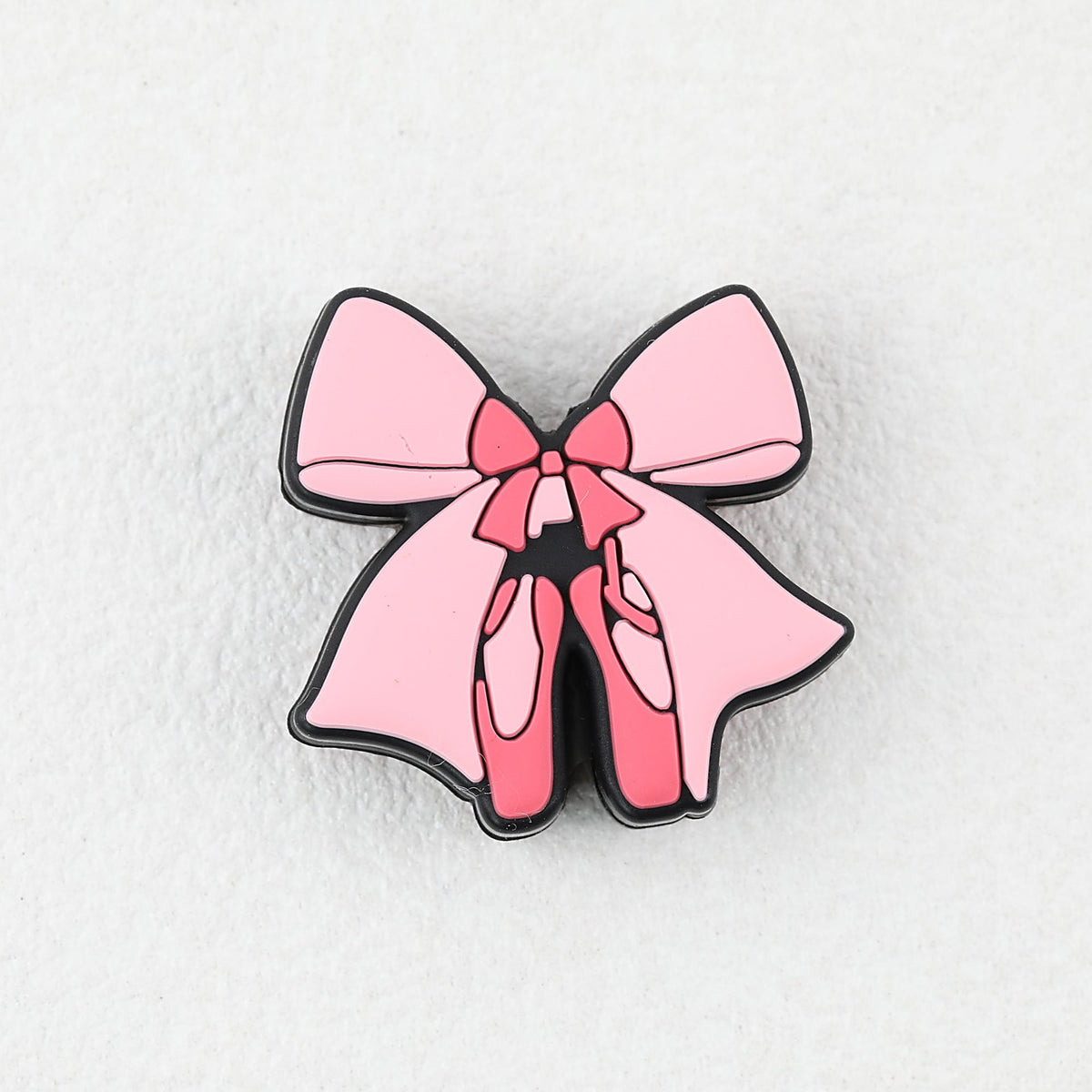 Pink Bow Ballet Shoe Silicone Focal Beads 20pcs - Pink