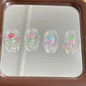 Transparent Oval Acrylic Beads 21mm Rose Pattern 10pcs