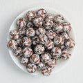 15mm Quail Egg Pattern Priented Silicone Round Beads 50pcs - Blue Base