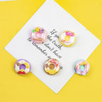 Plating Sweet Bow Doughnuts Resin Beads Glossy Pastel Colors 10pcs 9