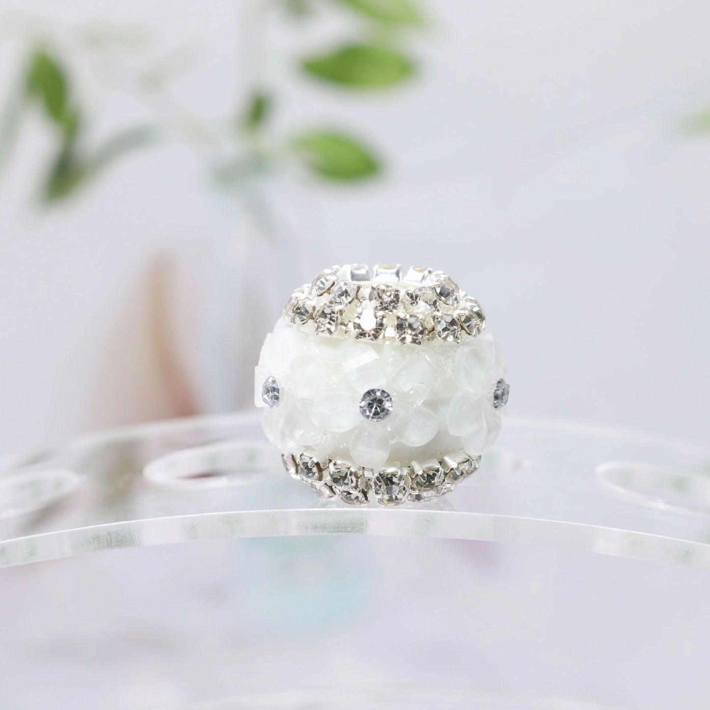 Flower Cluster Bubblegum Rhinestone Beads 16mm Pink Glitter Acrylic 5pcs 6