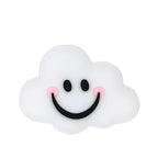 Silicone Focal Beads White Smiling Clouds Smiling Face Happy Expression
