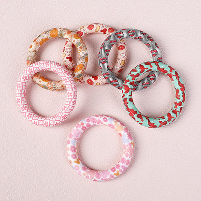 65mm Silicone Beads Printed Designs Vibrant Colors 3