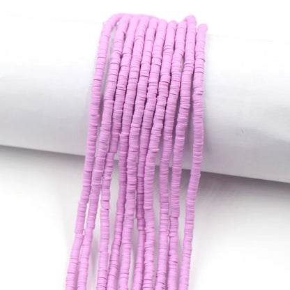 Flat Clay Beads 4mm Solid Color Polymer Disc 10strands 39