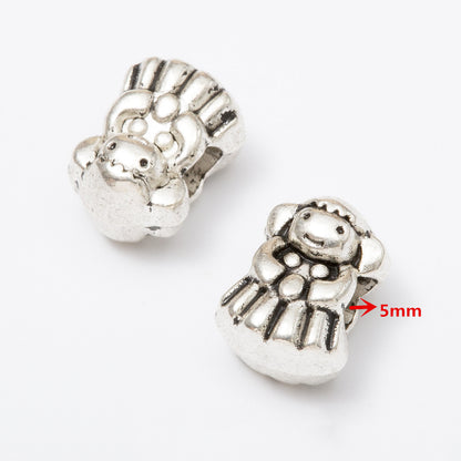 Vintage European Style Metal Beads Zinc Alloy Aged Silver Tone 50pcs 4