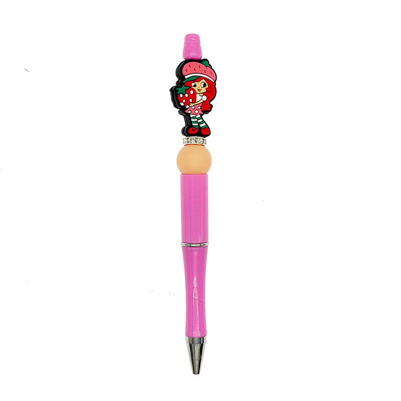 Silicone Focal Beads Strawberry Girl Holding Strawberry 20pcs 3