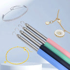 Adjustable Stainless Steel Bracelet Helper Hook with Silicone Grip 5pcs 27cm