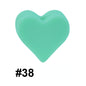 Colorful Pastel Mix Heart 14mm Silicone Beads Solid Color Matte Finish 50pcs 18