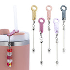 Beadable Cup Charms Glitter Marble Texture