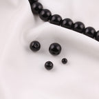 Pearl Round Glass Beads 3-12mm Black Imitation Glossy 2