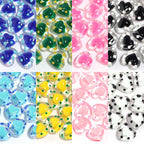 Dot Heart Acrylic Beads 12mm Colorful Centers 5pcs 5