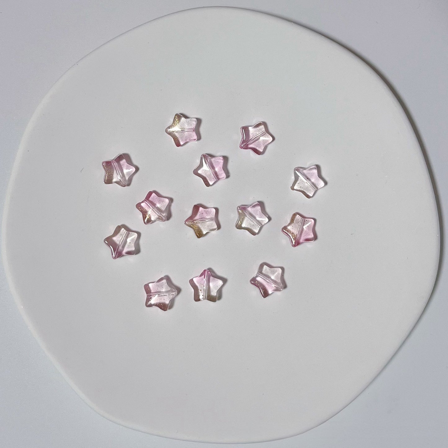 Czech Glass Beads Star 8mm Translucent Pastel Iridescent 50pcs 4
