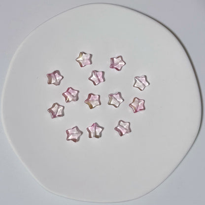 Czech Glass Beads Star 8mm Translucent Pastel Iridescent 50pcs 4