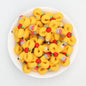 3D Colored Pencil Bow Silicone Focal Beads 20pcs - Yellow