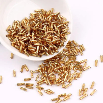 Plating Metallic Color Twisted Bugle Glass Beads 6mm 2500pcs 9